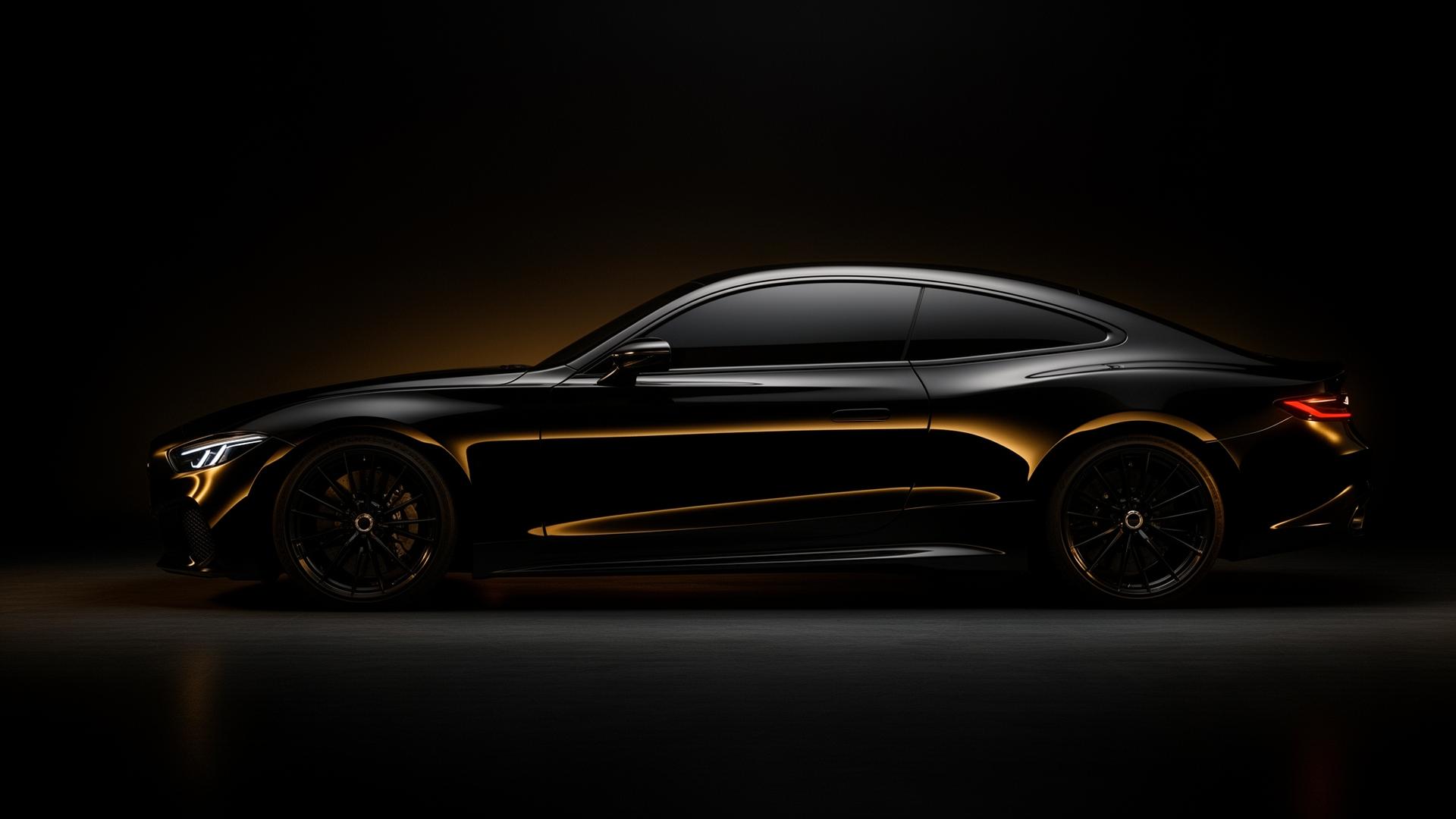 Sleek black luxury car with freshly tinted windows
